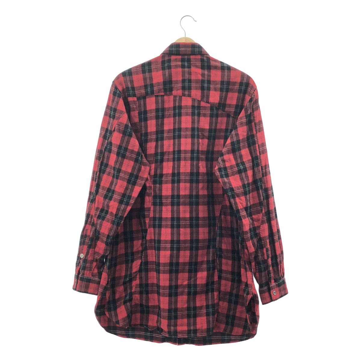 UNDERCOVERISM | 2021 秋冬 | 棉質 CK 扭曲 BB 格紋長襯衫 | 2 碼 | 紅/黑 | 男款