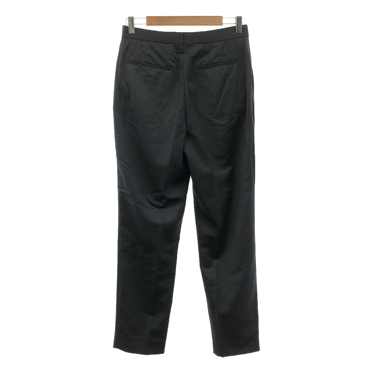 Drawer | Wool Mohair Satin Tuck Pants | 40 | Dark Navy | Women's