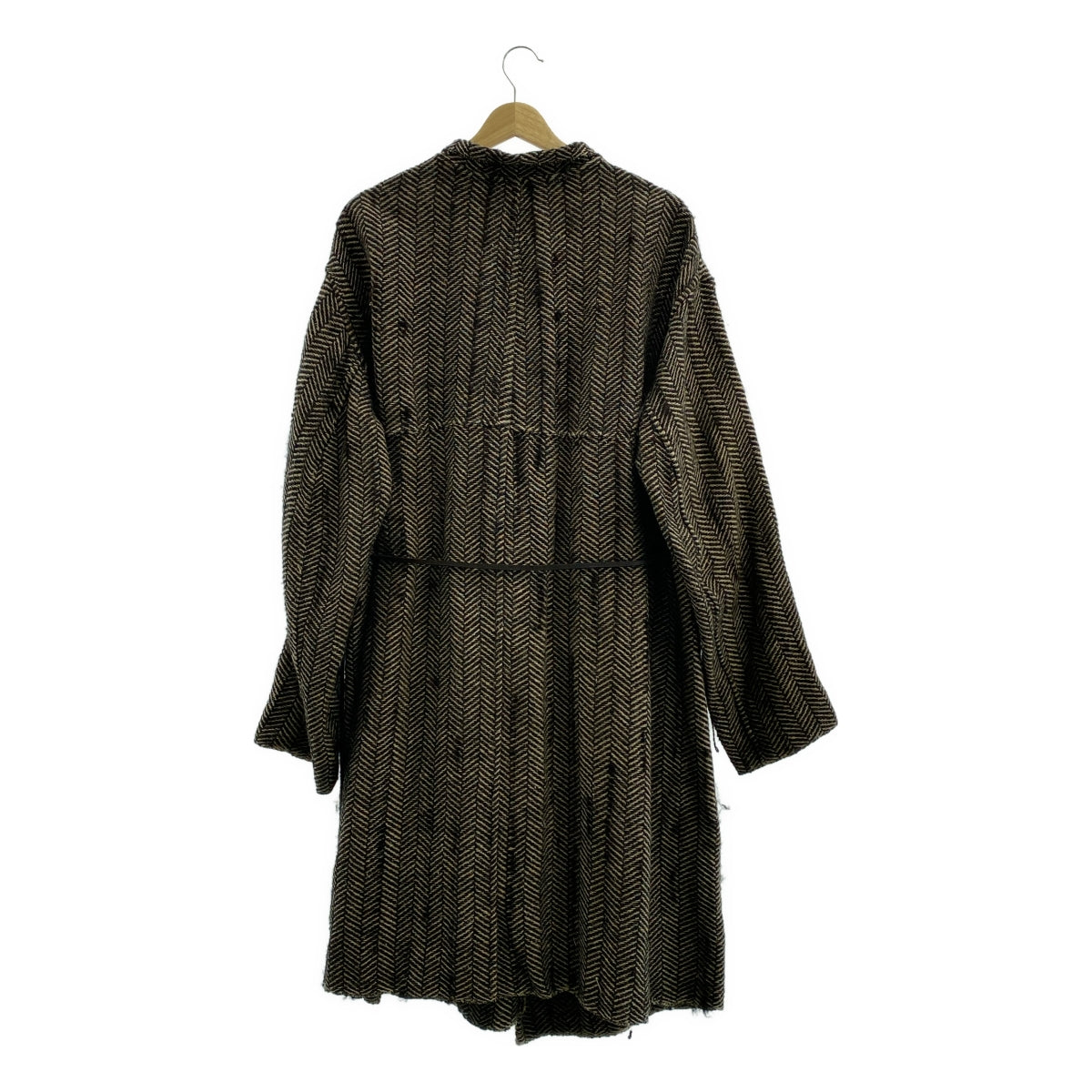 ISABELLA STEFANELLI / イザベラステファネリ | JAMES ジェームス 手織り ヘリンボーン コート | ブラック系 | メンズ