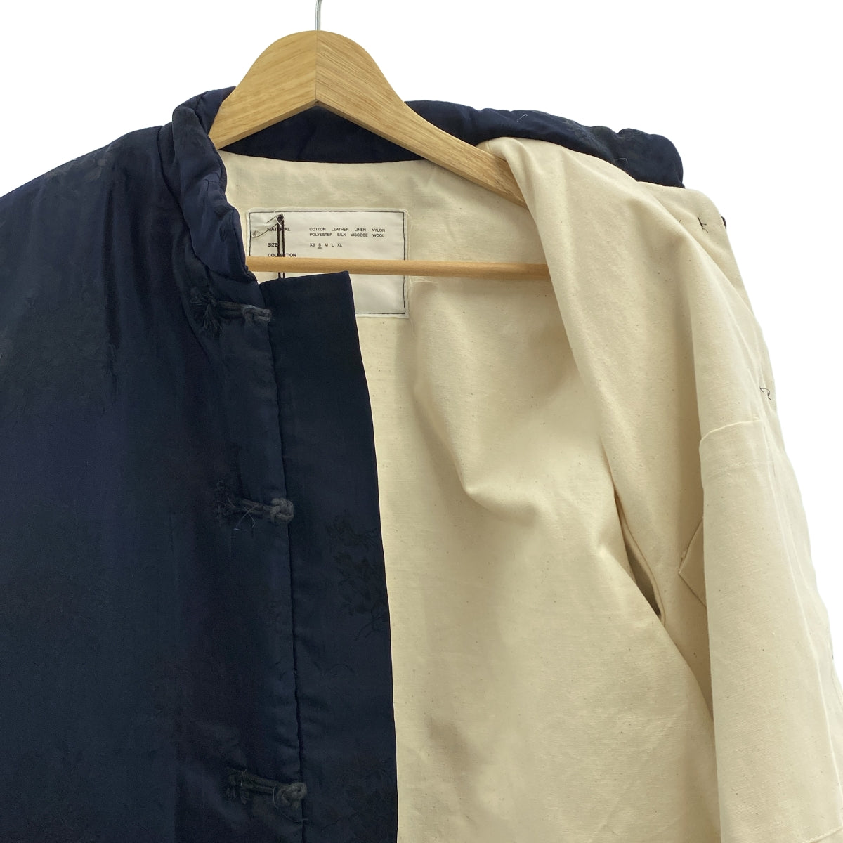 【新品】  CAMIEL FORTGENS / カミエルフォートへンス | 2022AW | PADDED CHAINA JACKET フラワー柄 リサイクルダウン チャイナジャケット | S | ネイビー | メンズ