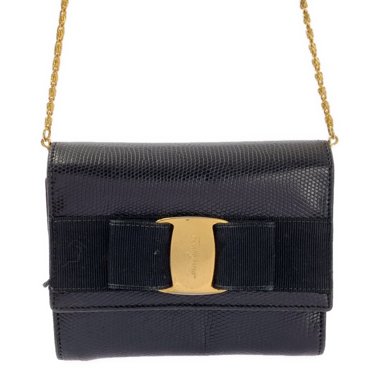 Salvatore Ferragamo | Vara 緞帶鏈條單肩包 | 黑色 | 女士