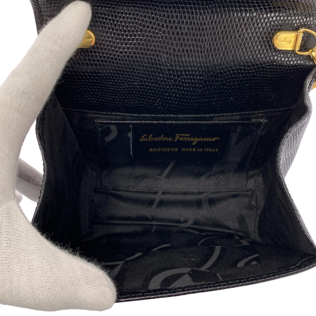 Salvatore Ferragamo | Vara 緞帶鏈條單肩包 | 黑色 | 女士