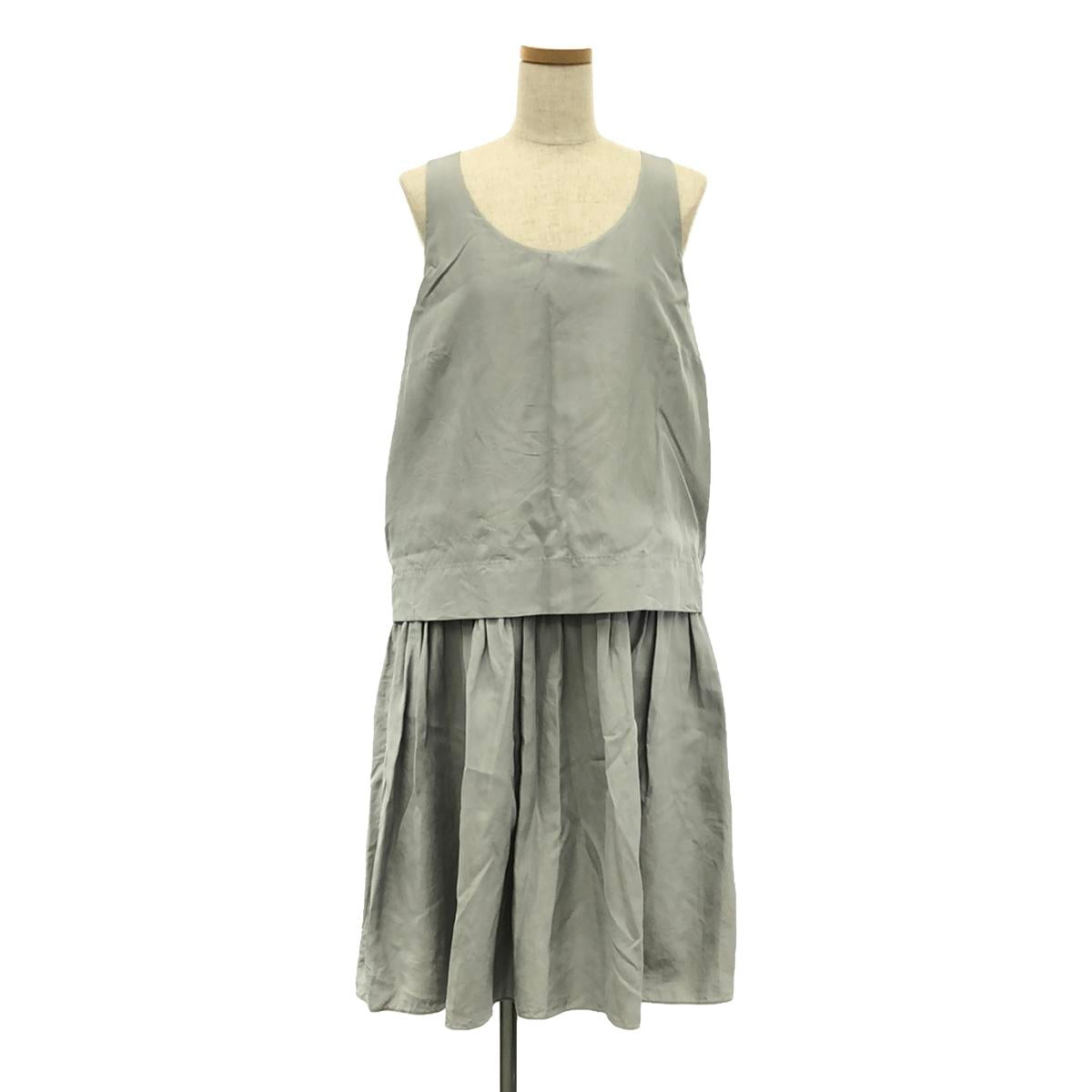 N_8 / Enneotto | Silk blend sleeveless round neck dress | 42 | Gray | Women's