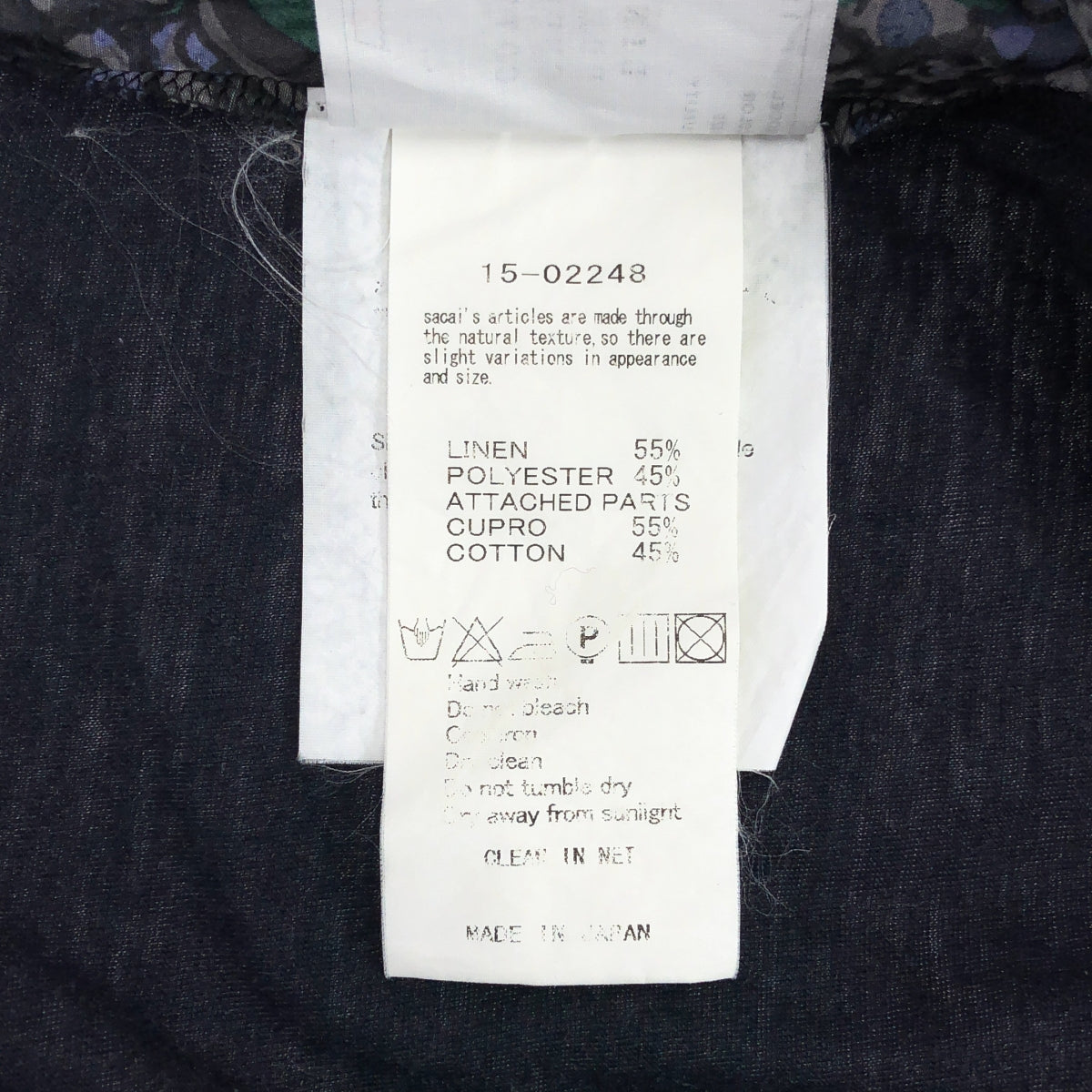 sacai | 花卉印花組合後背喇叭T卹 | 3碼 | 海軍藍 | 女款