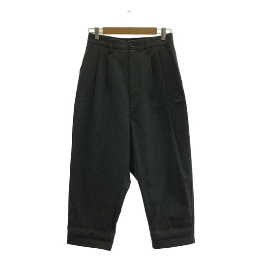 JUNYA WATANABE COMME des GARCONS / ジュンヤワタナベ | ウール ジップフライ タック ワイドパンツ | S | レディース