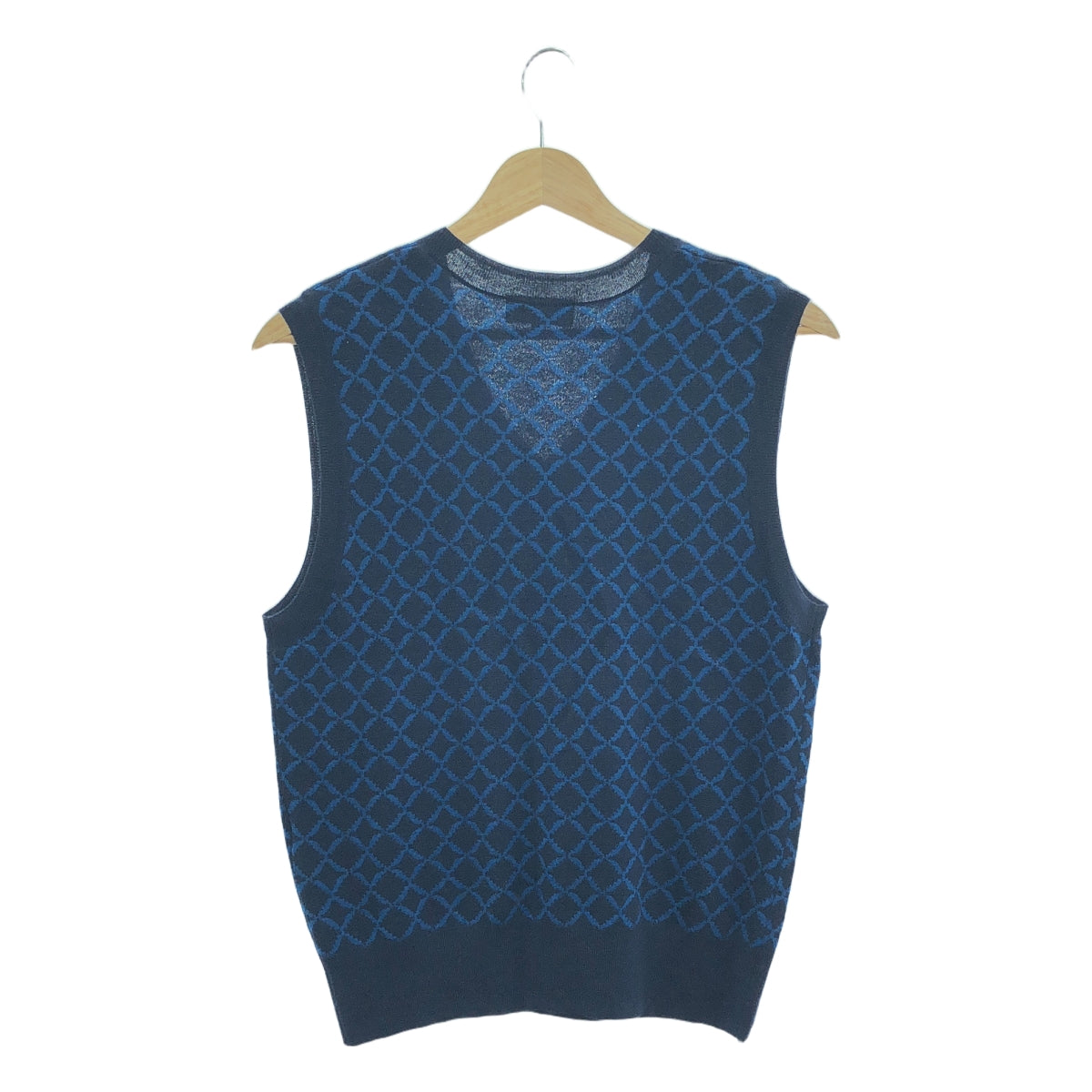 APC / 아페이세 | 울 총 무늬 V 넥 베스트 | M | 네이비/블루 | 여성
