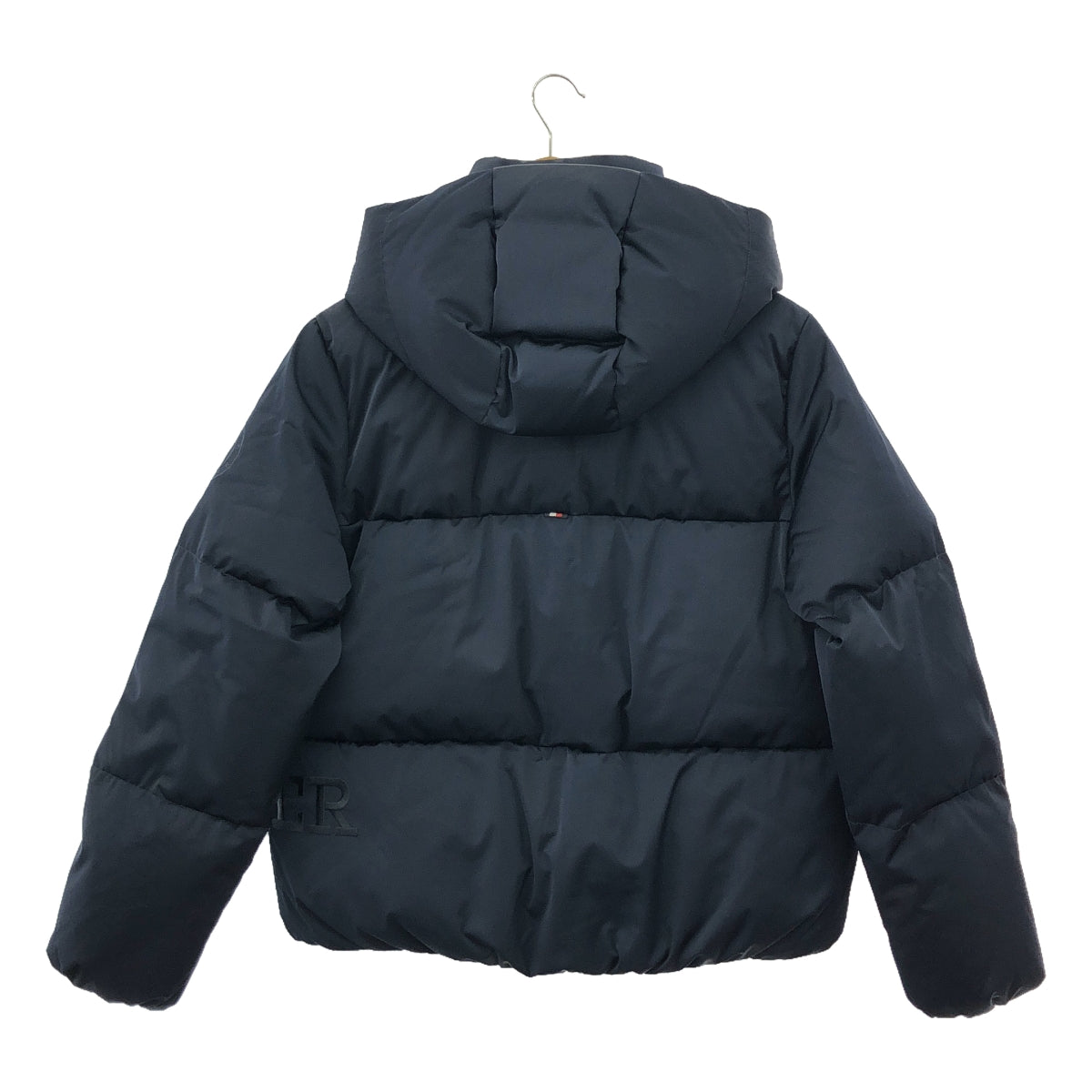 【美品】  TOMMY HILFIGER / トミーヒルフィガー | サテンフーデッド ダウンジャケット | XS | ダークネイビー | レディース
