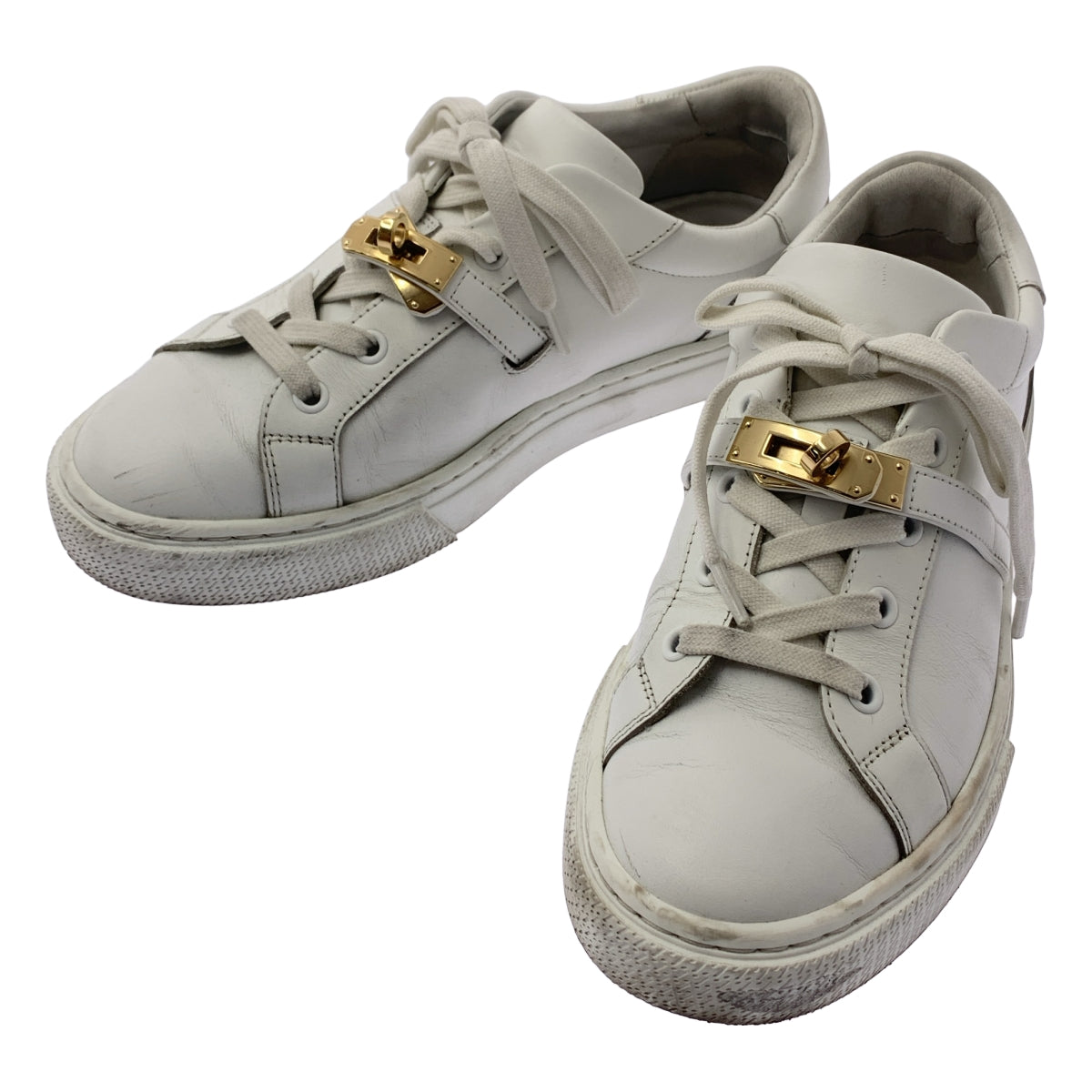 愛馬仕 | DAY / 旋扣低筒運動鞋 | 37 | 白色/金色 | 女款