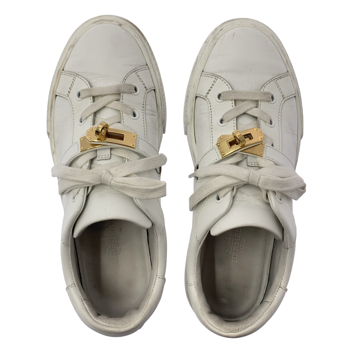 愛馬仕 | DAY / 旋扣低筒運動鞋 | 37 | 白色/金色 | 女款