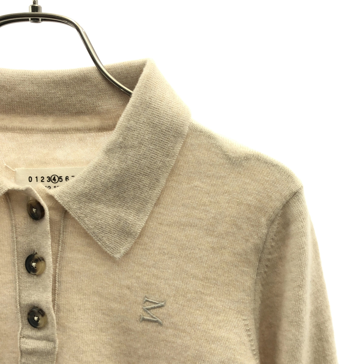 Maison Margiela / 馬丁馬吉拉 | M Logo 羊毛 Polo 針織衫 | XS | 米色 | 女裝