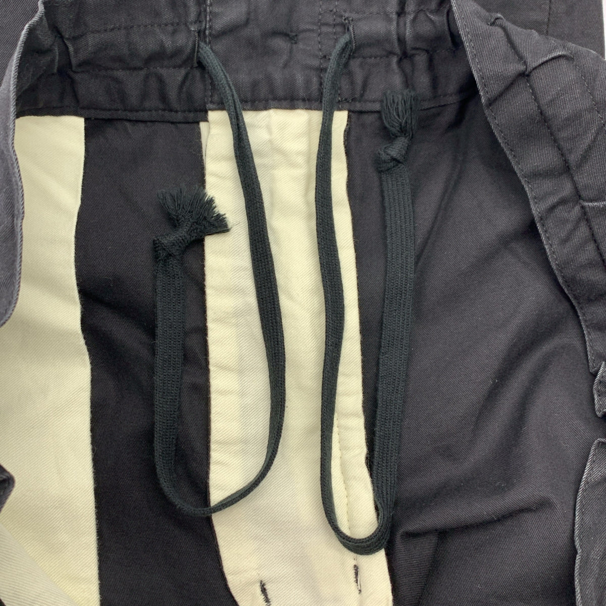 COMME des GARCONS HOMME DEUX / 콤데 갤슨 옴두 | 2016SS | 코튼 드로스트링 테이퍼드 슬랙스 팬츠 | M | 블랙 | 남성