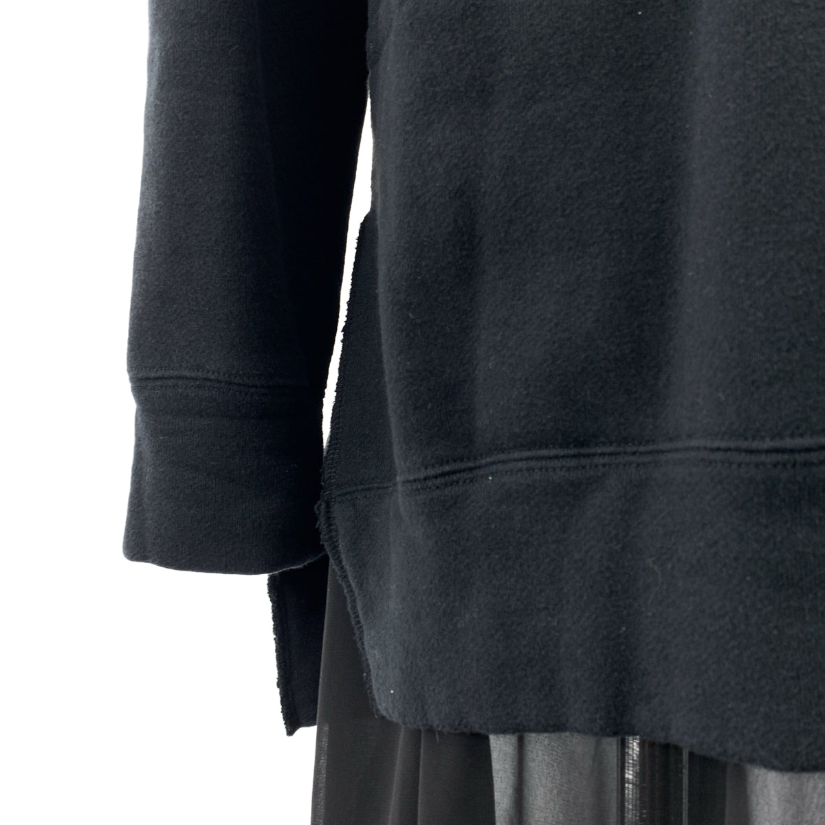 BLACK COMME des GARCONS / 블랙콤 데 갤슨 | 2022SS | 다른 소재 시어 전환 후드 원피스 | S |