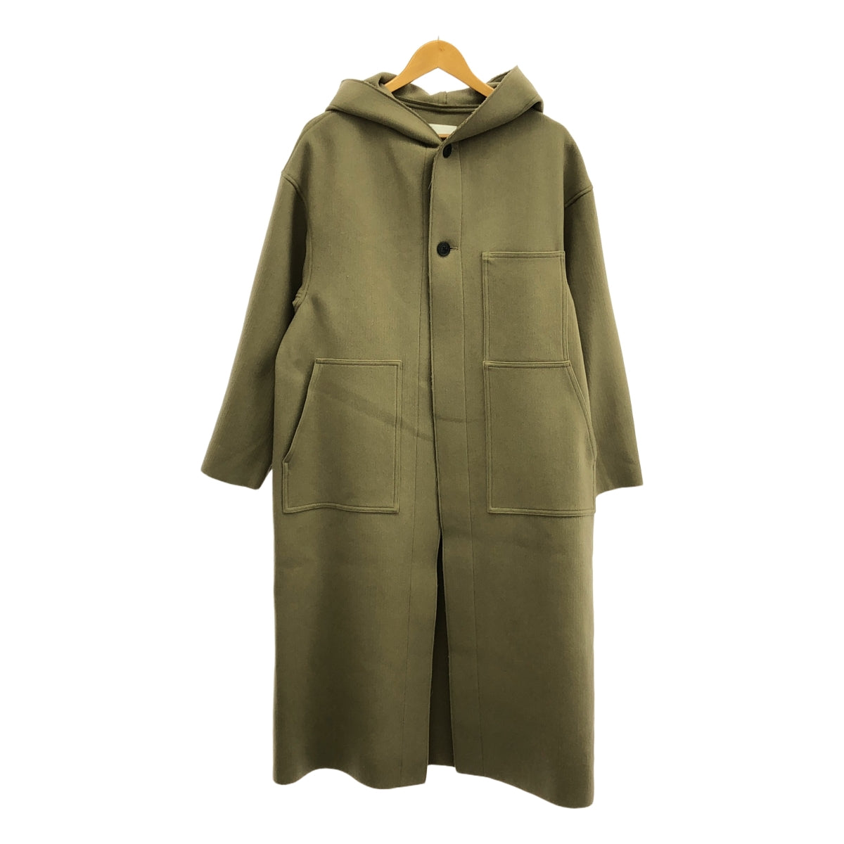 [品相良好] HYKE | 2023AW | 麥爾登連帽工人大衣 | 1 | 卡其色 | 女款