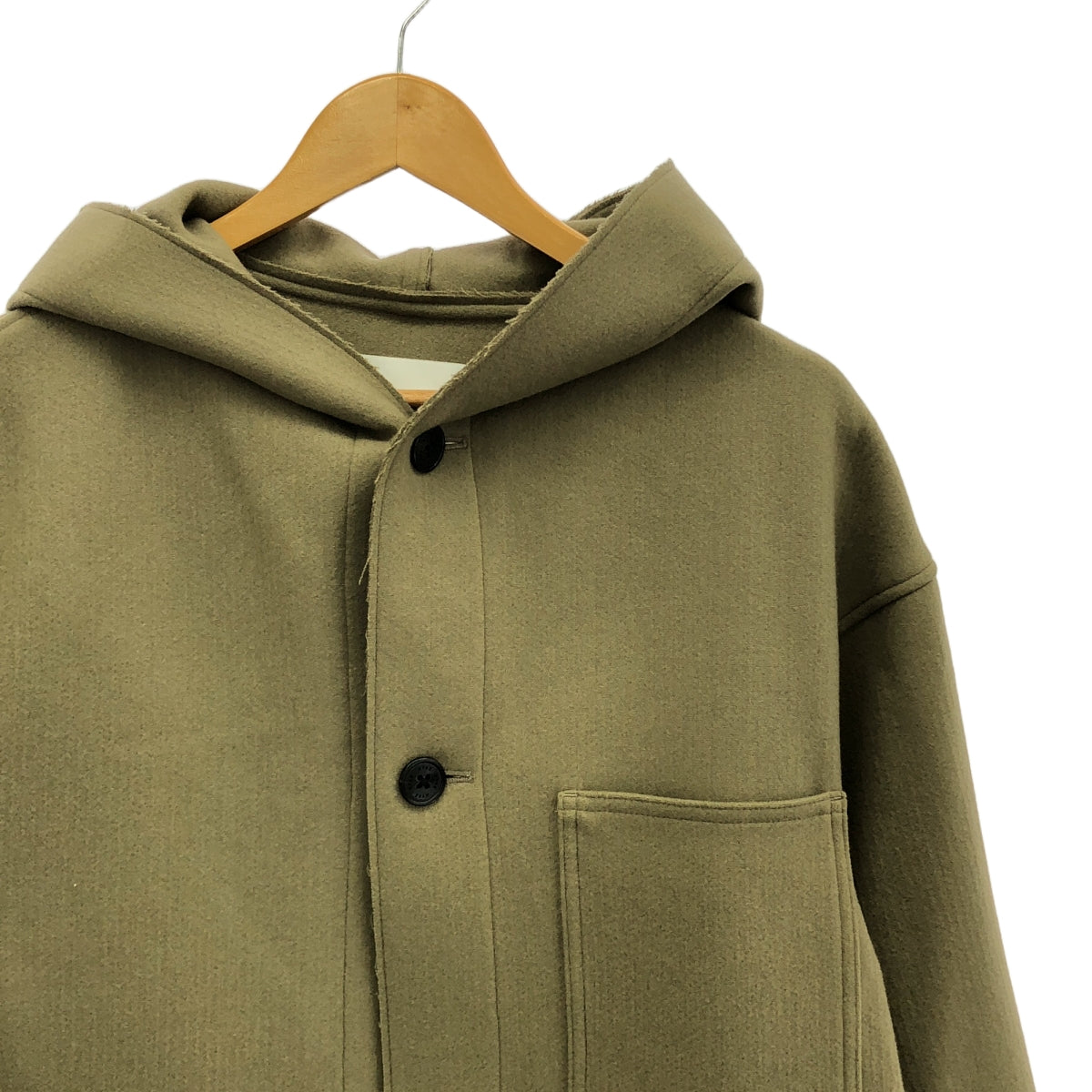 [品相良好] HYKE | 2023AW | 麥爾登連帽工人大衣 | 1 | 卡其色 | 女款