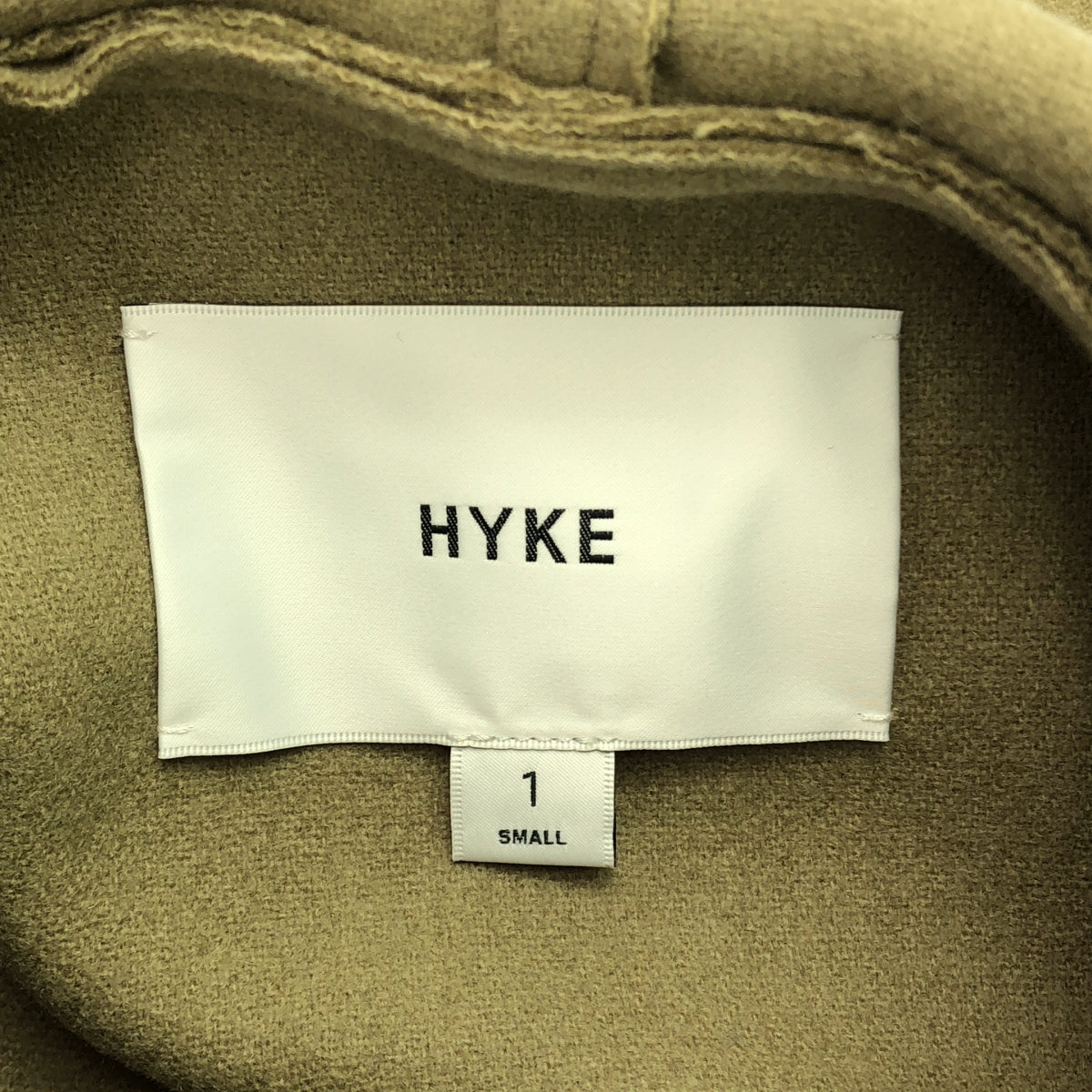 [品相良好] HYKE | 2023AW | 麥爾登連帽工人大衣 | 1 | 卡其色 | 女款
