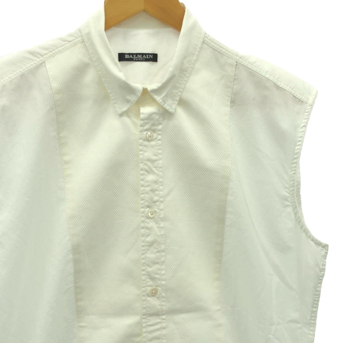 BALMAIN | Sleeveless cotton panel shirt | 39 (15 1/2) | Men's