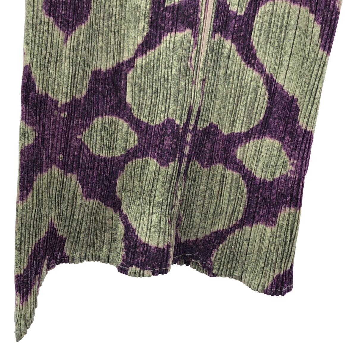 [狀況良好] PLEATS PLEASE ISSEY MIYAKE |伊卡特部落褶襉褲 |尺寸 3 |紫色/卡其色|女性的