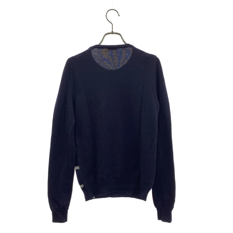 JIL SANDER NAVY / ジルサンダーネイビー | ウール チェック プルオーバーニット | S | レディース