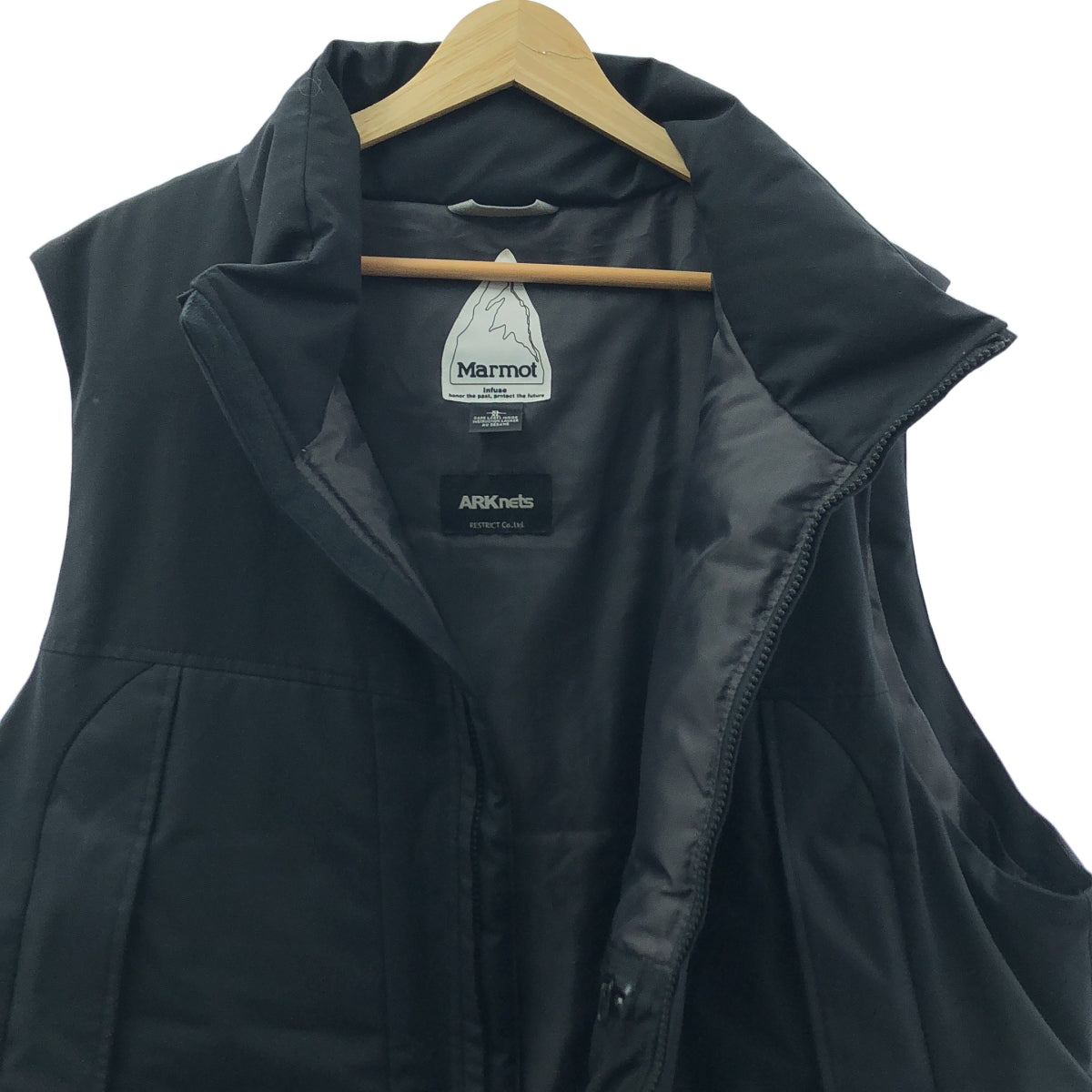 【美品】  Marmot Infuse / マーモットインフューズ | ONLY ARK別注 DOWN VEST GORE-TEX INFINIUM 1000Fill ゴアテックス ダウンベスト | XL | ブラック | メンズ