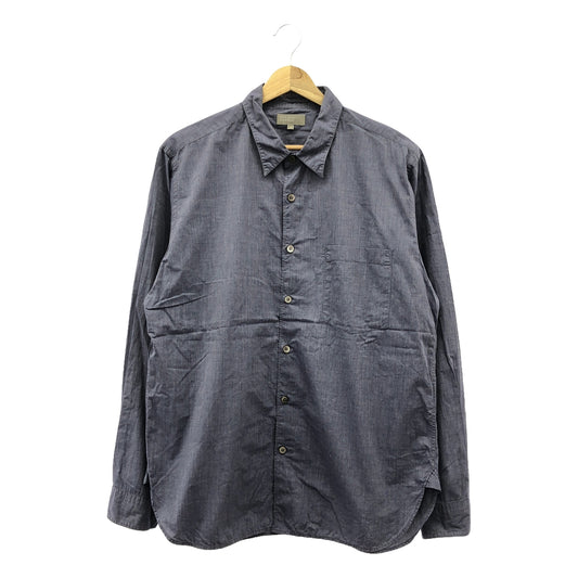 MARGARET HOWELL | Cotton Regular Collar Shirt | L | Blue | Men's