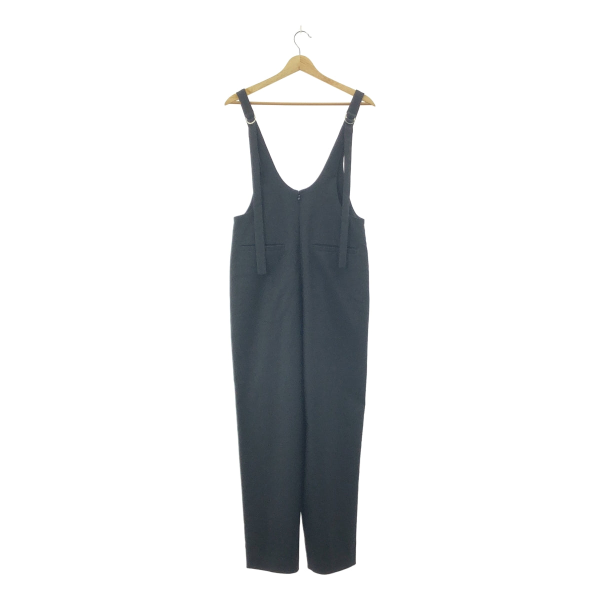 CLANE / クラネ | U NECK TUCK SALOPETTE PANTS / Uネックタックサロペットパンツ | 0 | ブラック | レディース