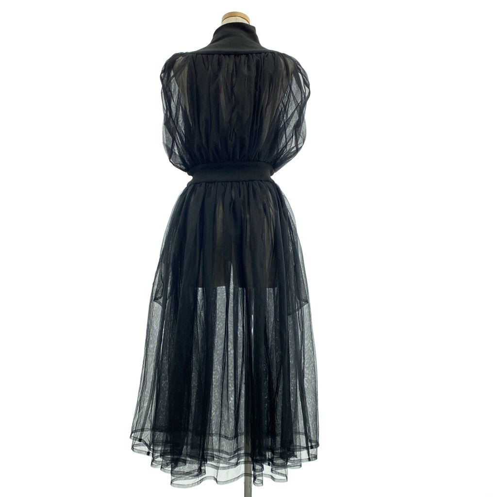 noir kei ninomiya / ノワールケイニノミヤ | 2018AW | レイヤードチュール ギャザー ノースリーブ ワンピース | S | レディース