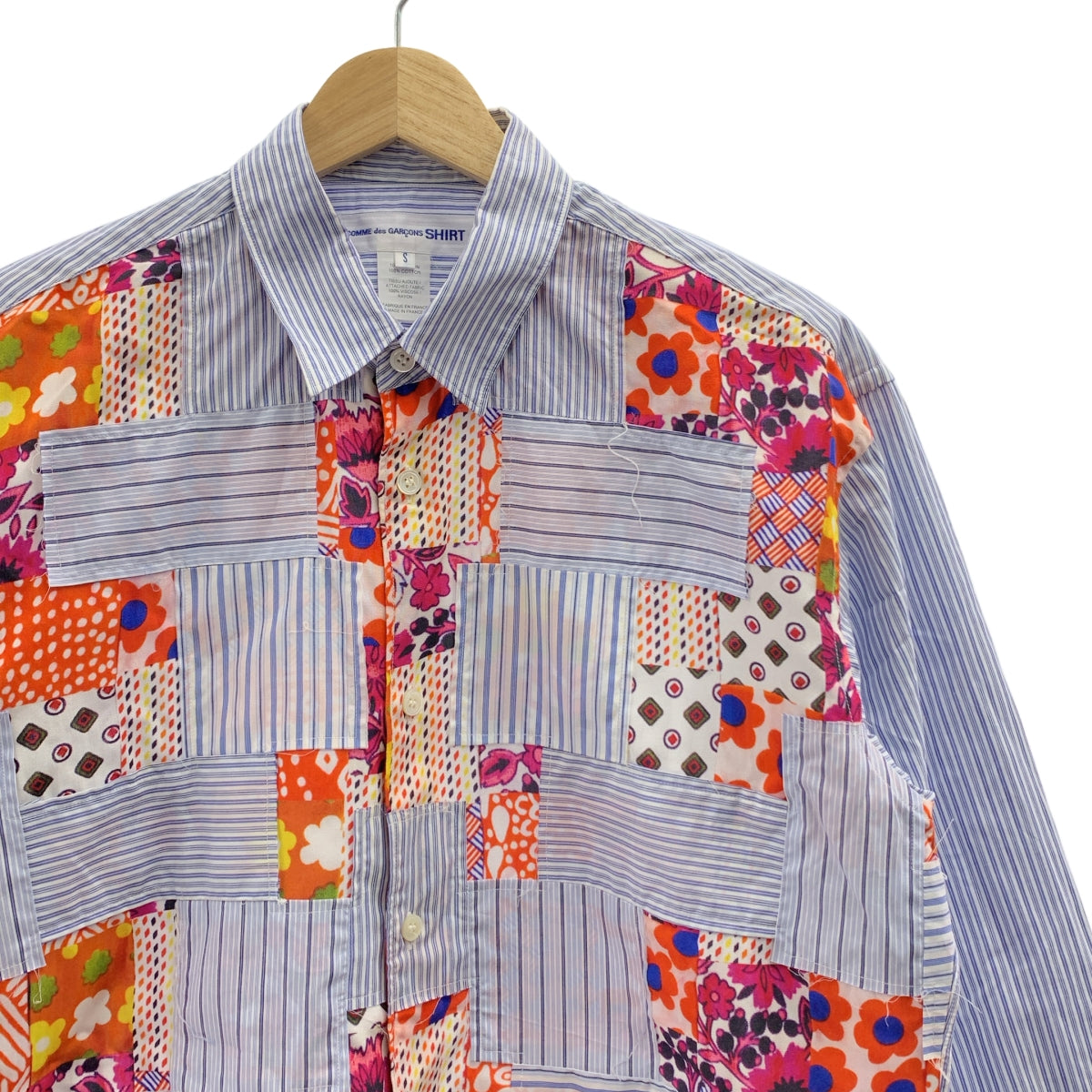 COMME des GARCONS SHIRT / コムデギャルソンシャツ | コットン パッチワーク シャツ | S | マルチカラー | メンズ