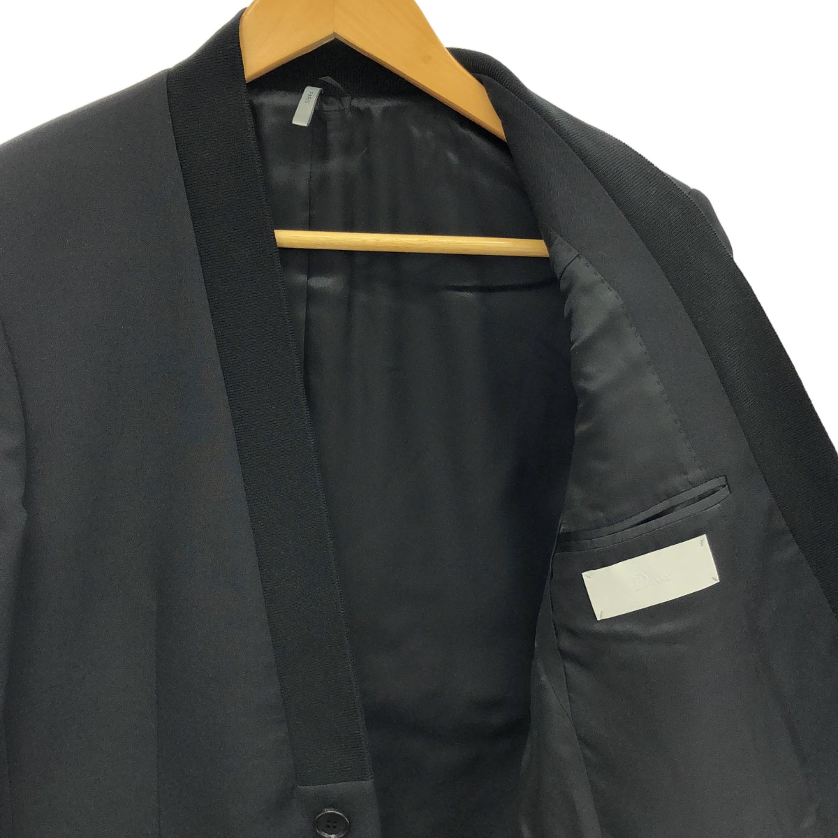 【美品】  Dior / ディオール | リブカラー 2B ウール ジャケット | 44 | ブラック | メンズ