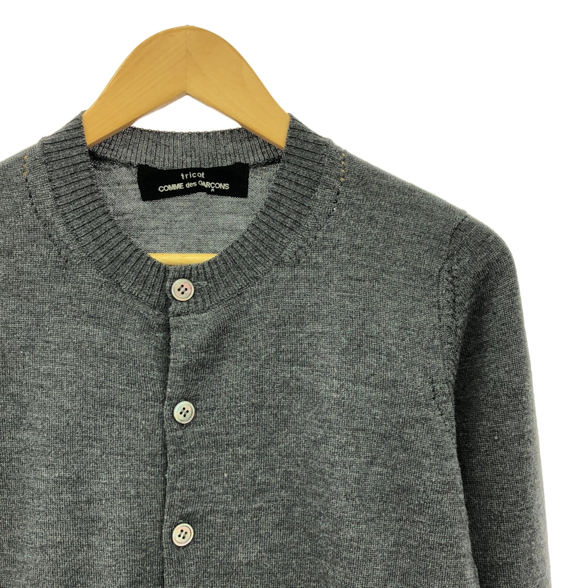 tricot COMME des GARCONS | 2011AW | 羊毛長針織開襟衫 | 灰色 | 女款