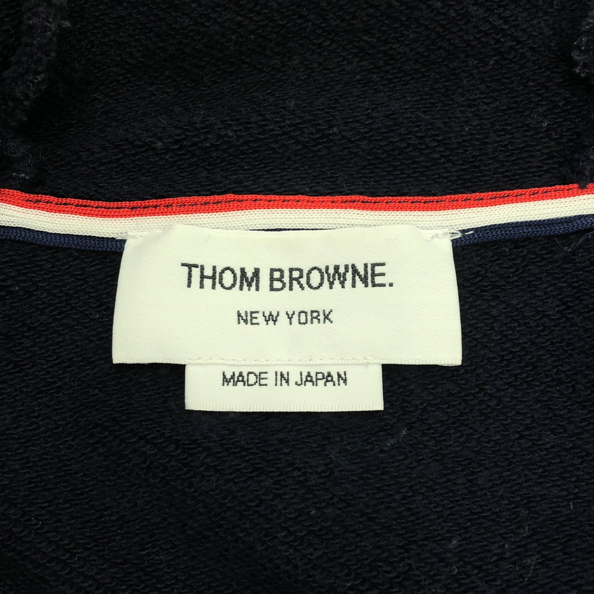 THOM BROWNE / 톰 브라운 | 4bar 라글란 슬리브 스웨트 지퍼 파커 | 1 | 네이비 |