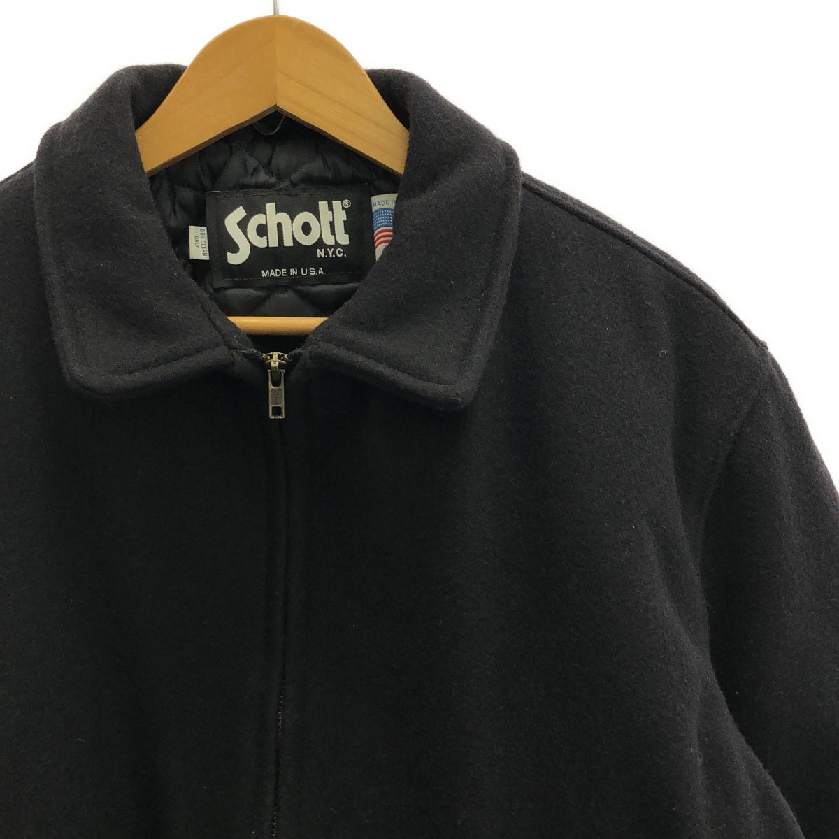 SCHOTT / ショット | 754 ウール ジップアップ ジャケット | 40 | ブラック | メンズ
