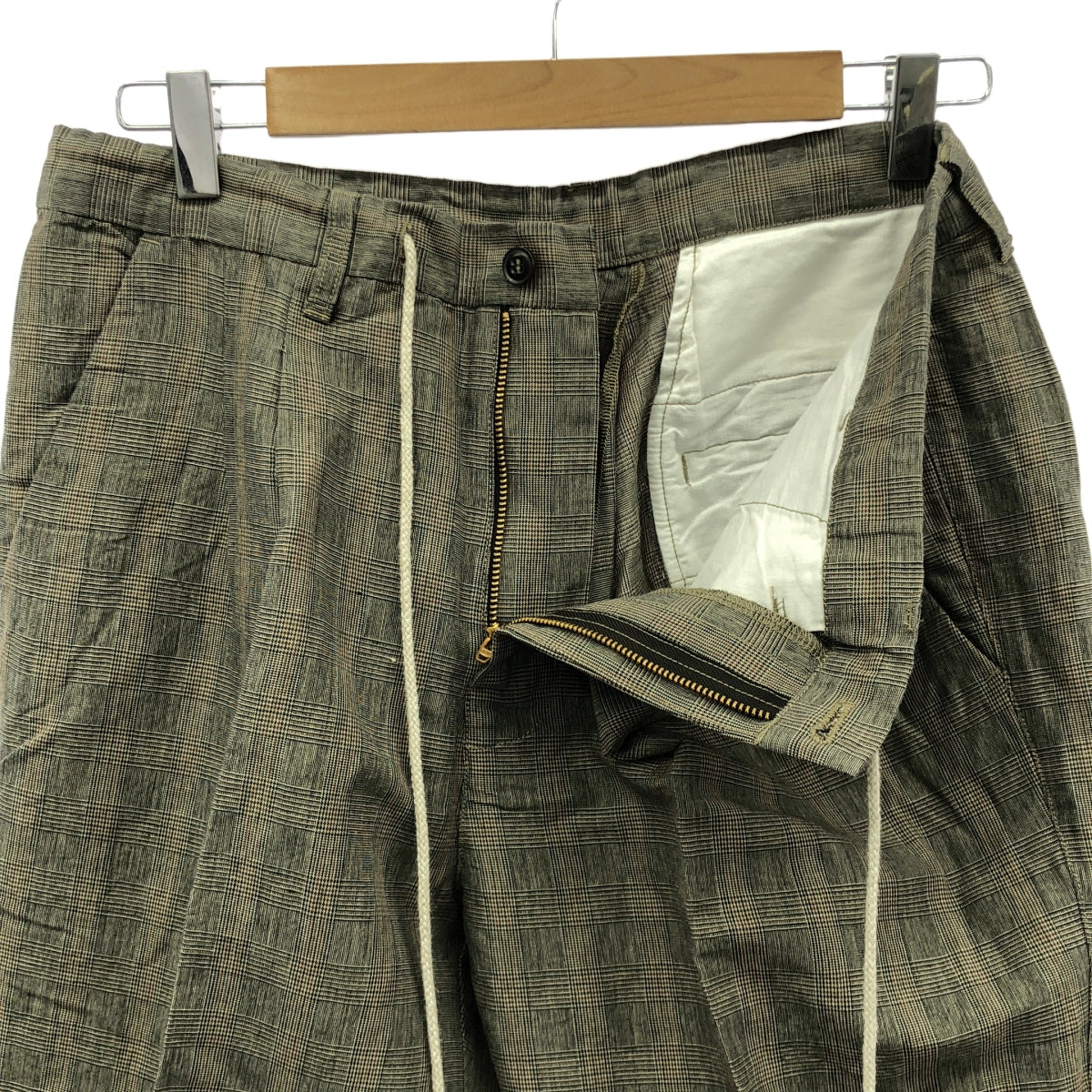 巢狀睡袍 / 巢狀睡袍 |亞麻棉格紋褲 | F |灰色 |女性的