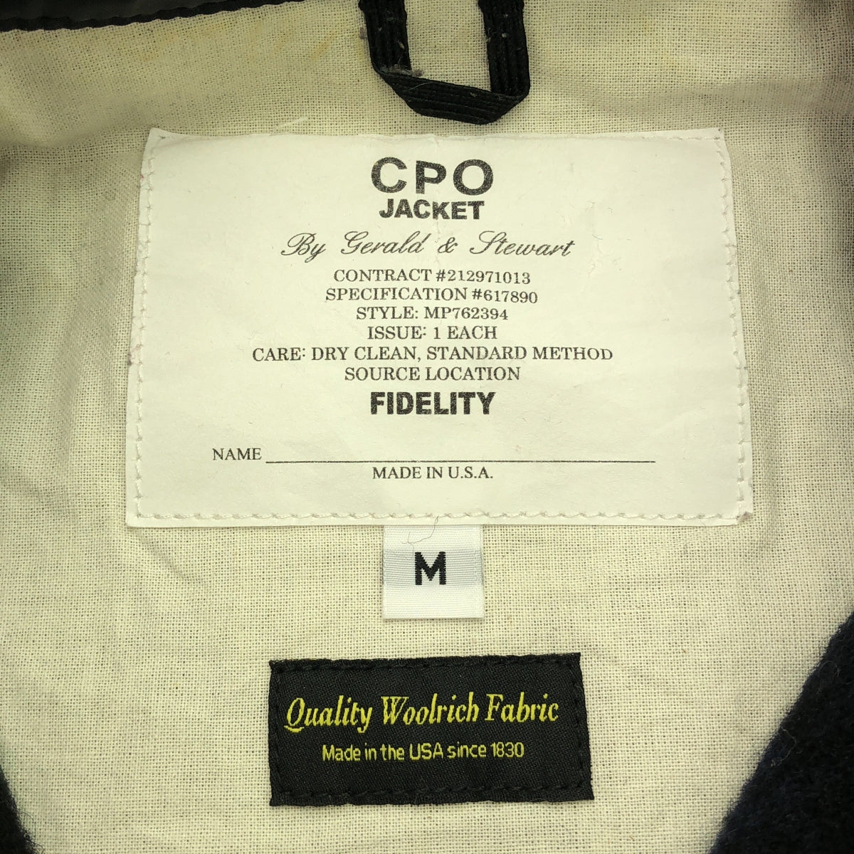 FIDELITY / フィデリティ | ブラックウォッチ チェック ウール CPO ジャケット | M | ネイビー / グリーン | メンズ