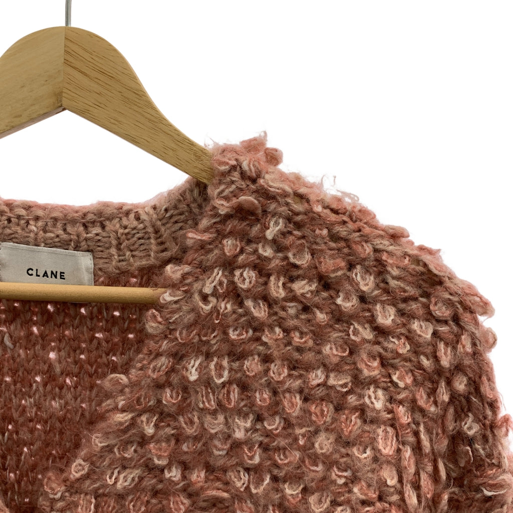 CLANE | 2023 秋冬系列 | 混紡馬海毛針織開襟衫 | 1 碼 | 粉紅色 | 女款