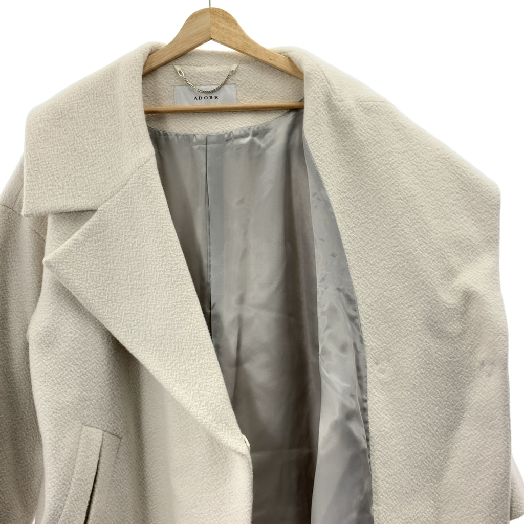 ADORE / アドーア | ウール クレーター メルトンコート | 36 | ホワイト | レディース
