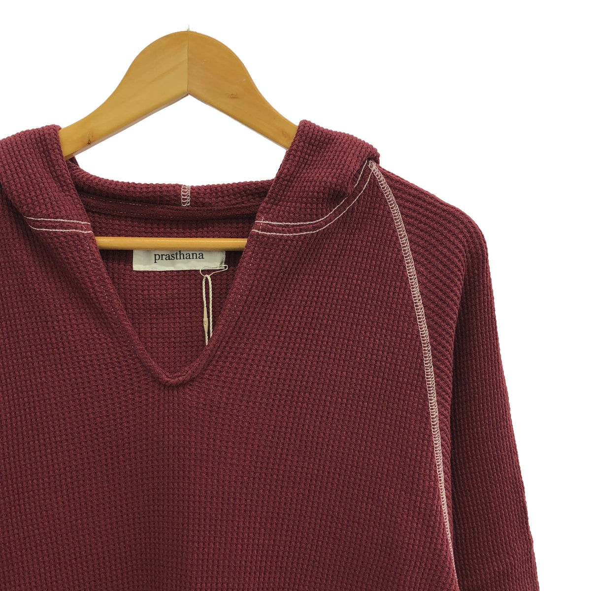 [New] prasthana / Prasthana | Deep V Hoodie | M | Burgundy | Men's