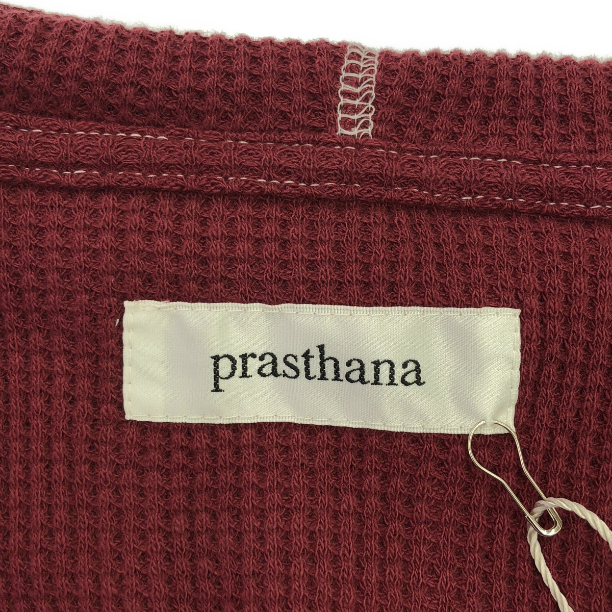 【신품】 prasthana / 프라스타나 | deep v hoodie 파커 | M | 버건디 | 남성