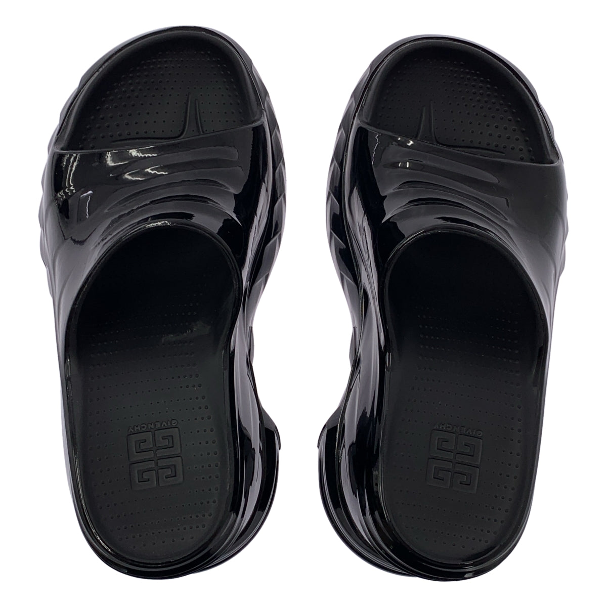 GIVENCHY / 지방시 | 특허 가죽 로고 플랫폼 샌들 | 35 | 여성