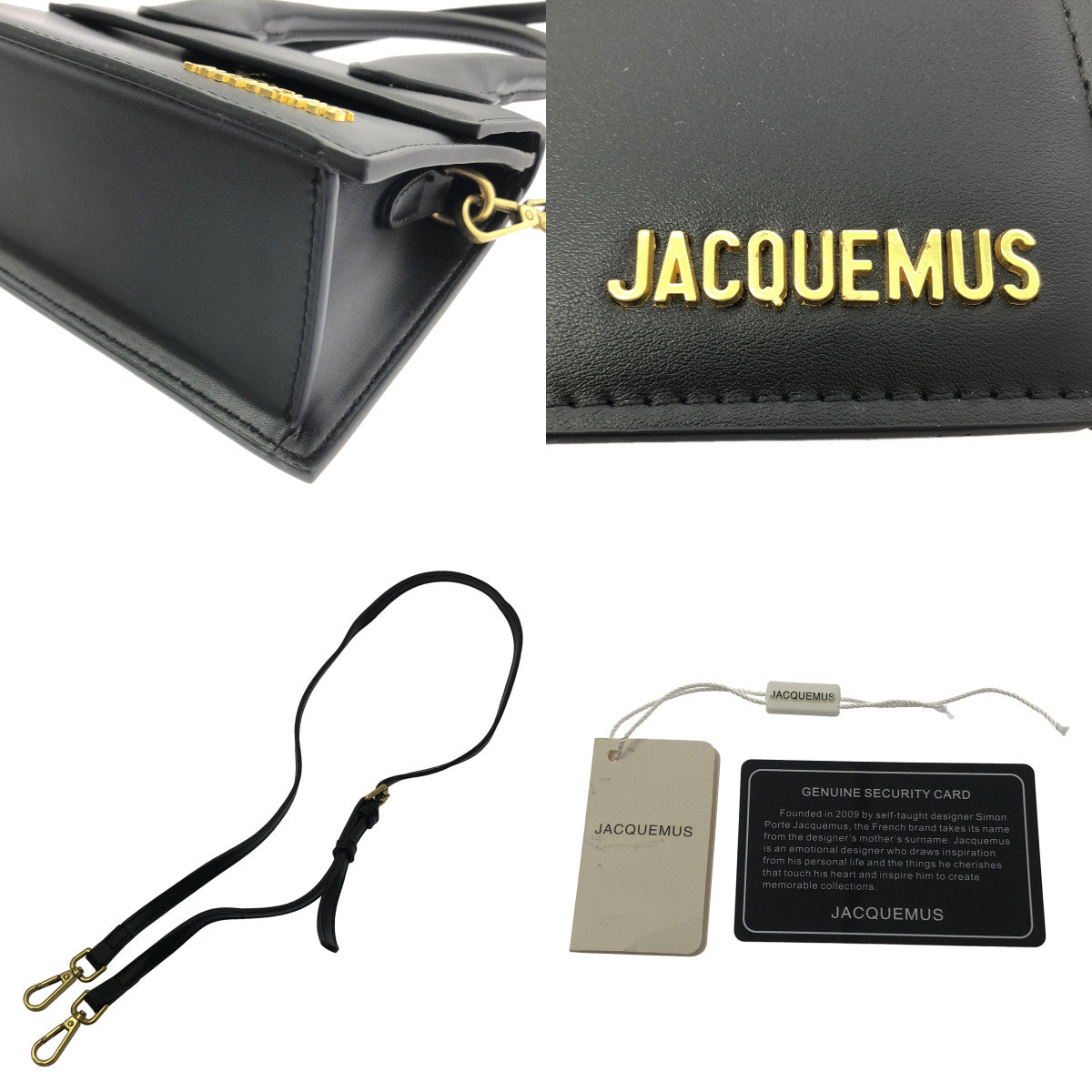 [狀況極佳] JACQUEMUS | Le Chiquito Moyen 雙向皮革標誌手提包配肩帶 | 黑色 | 女款