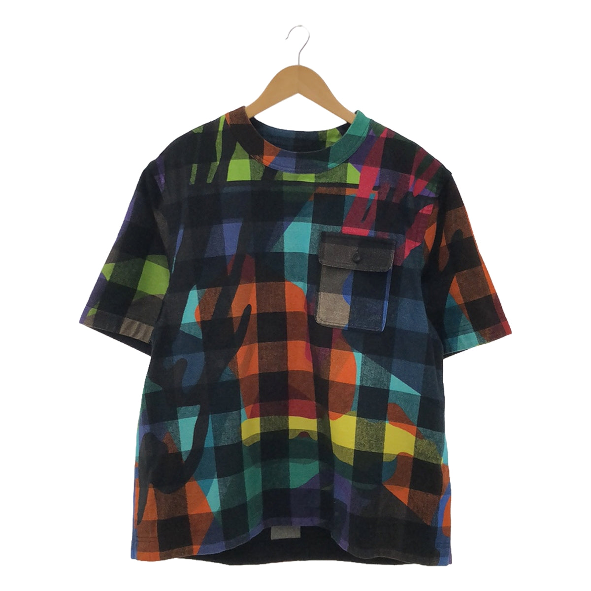 sacai / 사카이 | × KAWS / 카우즈 sacai Plaid Pullover / 플란넬 포켓 슬릿 풀오버 컷소우 | 3 | 멀티 컬러 | 남성