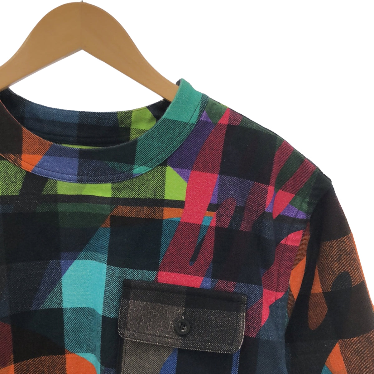 sacai / 사카이 | × KAWS / 카우즈 sacai Plaid Pullover / 플란넬 포켓 슬릿 풀오버 컷소우 | 3 | 멀티 컬러 | 남성