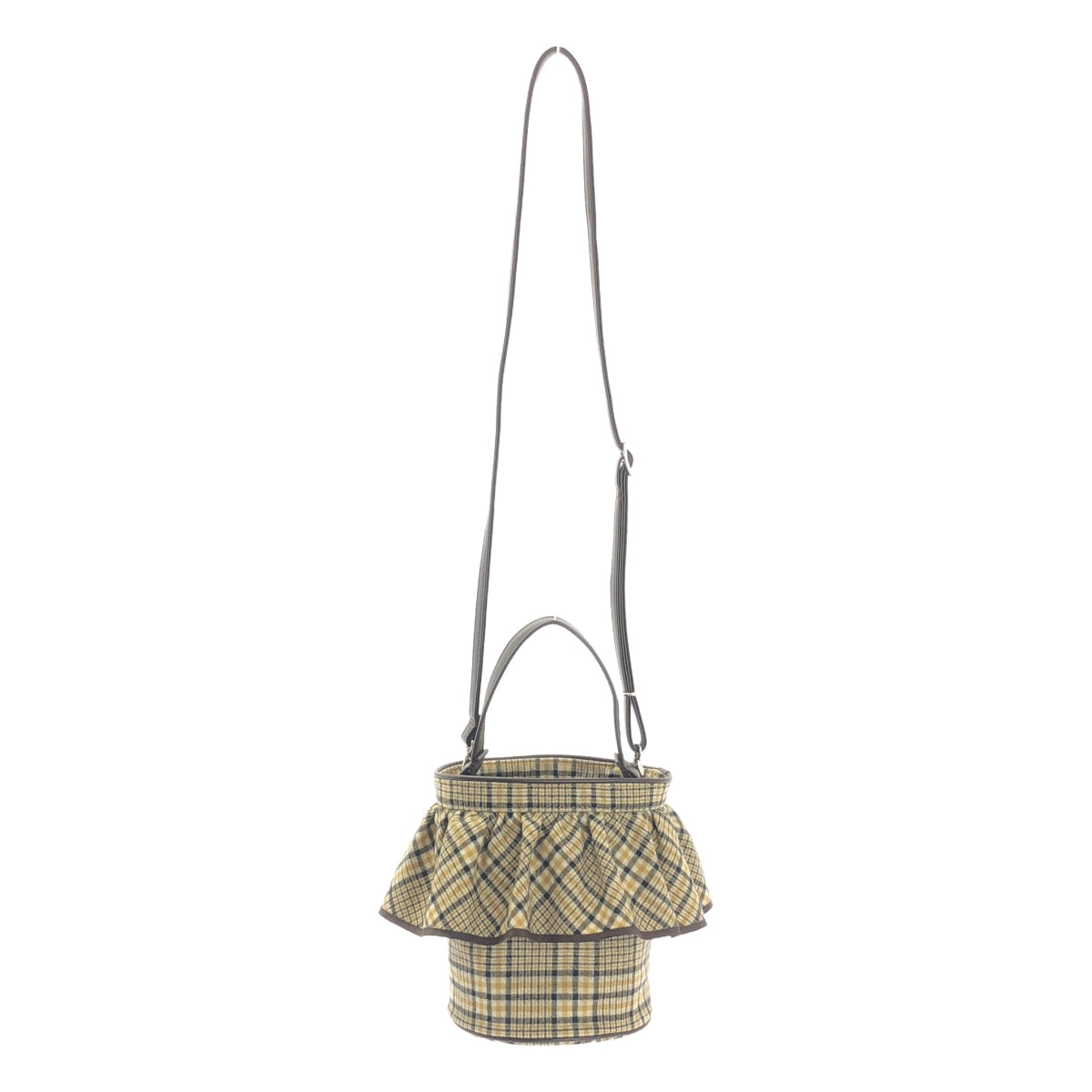 SETSUKO SAGITTAIRE | 雙向格紋荷葉邊包款 | 米色/棕色 | 女款