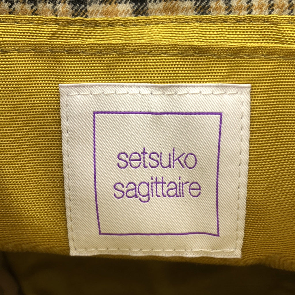 SETSUKO SAGITTAIRE | 雙向格紋荷葉邊包款 | 米色/棕色 | 女款