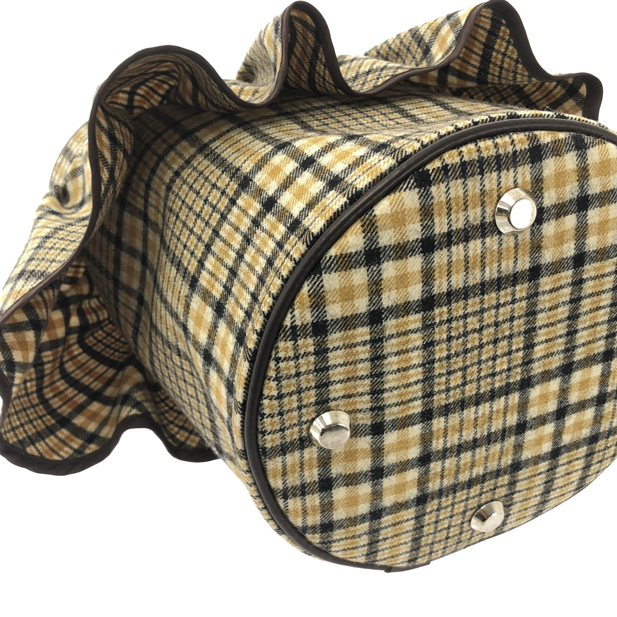 SETSUKO SAGITTAIRE / セツコサジテール | 2WAY チェック フリルバッグ | ベージュ / ブラウン | レディース