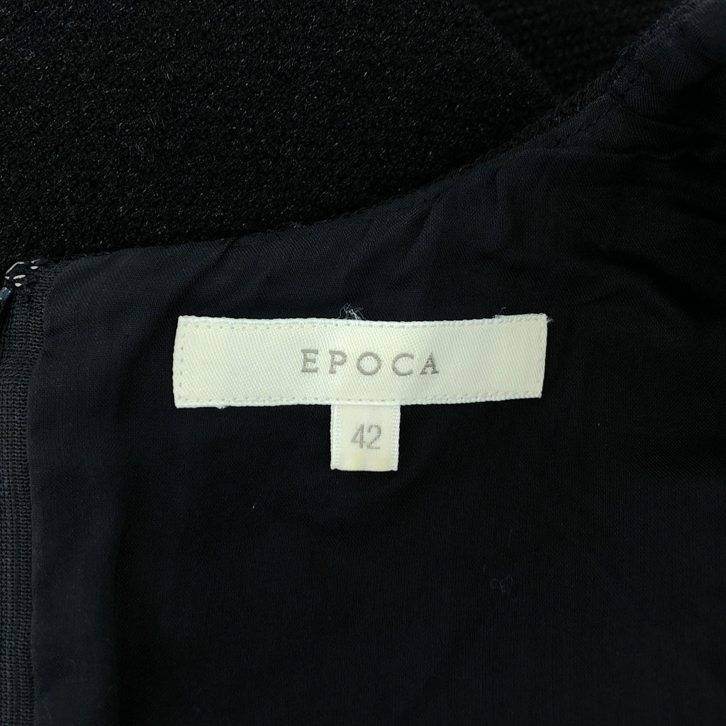 EPOCA / エポカ | ナイロン コットン ウール ラメ デザイン ワンピース | 42 | ブラック | レディース