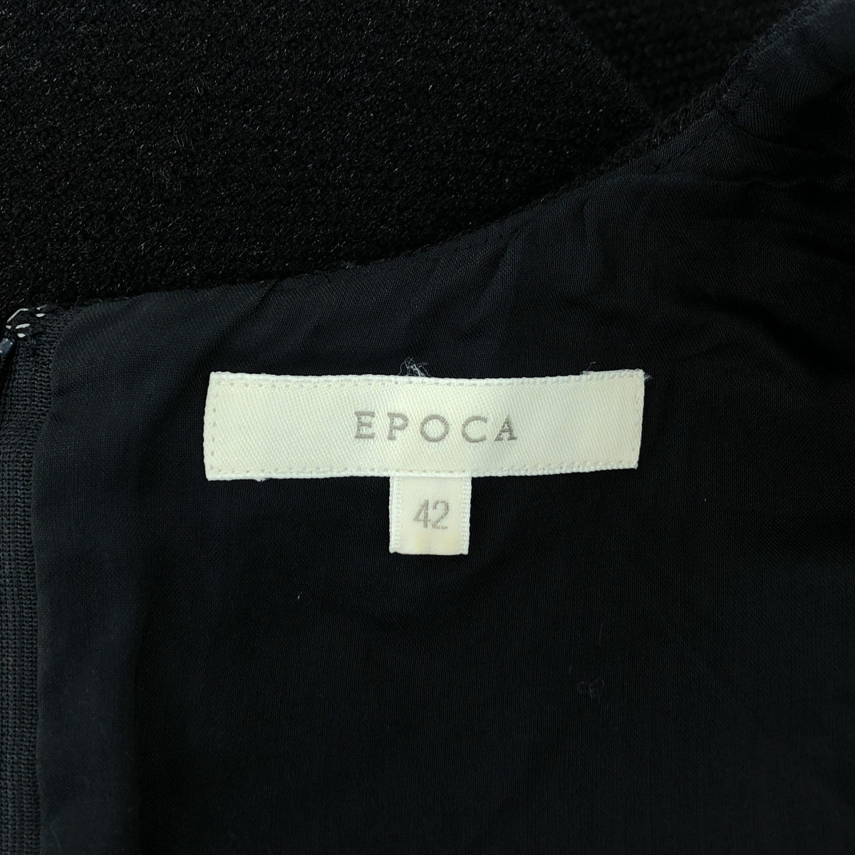 EPOCA / 에포카 | 나일론 코튼 울 라메 디자인 원피스 | 42 | 블랙 | 여성