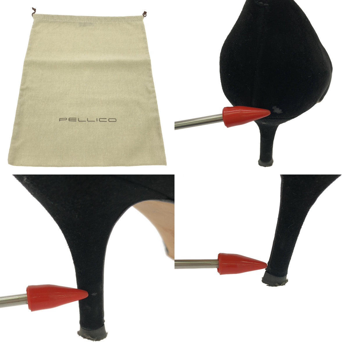 PELLICO / ペリーコ | スエードポインテッドトゥパンプス | 36 | ブラック | レディース