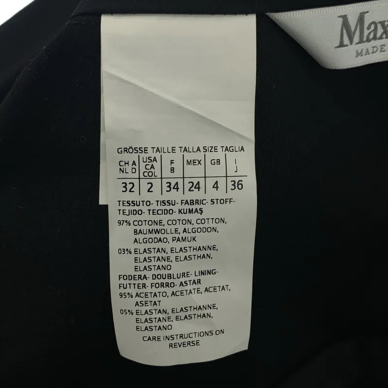 Max Mara / マックスマーラ | 白タグ / コットン テーラードジャケット | 32 | ブラック | レディース