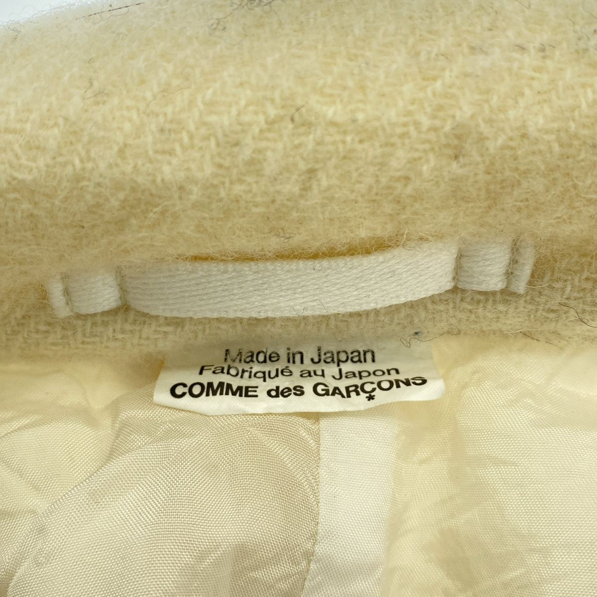 [狀況良好] COMME des GARÇONS HOMME PLUS | 2024 秋冬 |羊毛縮水雙排扣外套| SHOPBOP L 號 |灰白色|男士