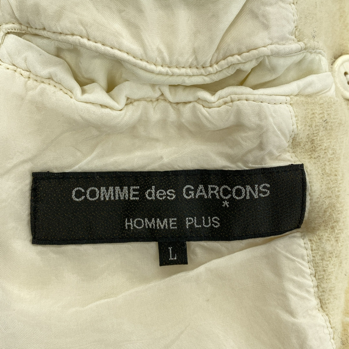 [狀況良好] COMME des GARÇONS HOMME PLUS | 2024 秋冬 |羊毛縮水雙排扣外套| SHOPBOP L 號 |灰白色|男士